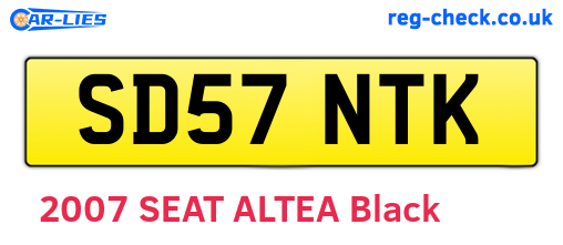 SD57NTK are the vehicle registration plates.