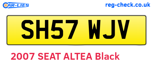 SH57WJV are the vehicle registration plates.