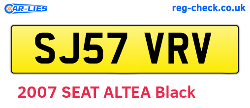 SJ57VRV are the vehicle registration plates.