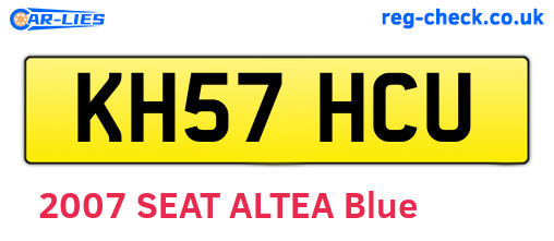 KH57HCU are the vehicle registration plates.