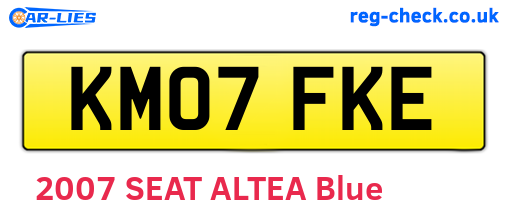 KM07FKE are the vehicle registration plates.