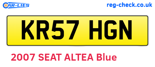 KR57HGN are the vehicle registration plates.