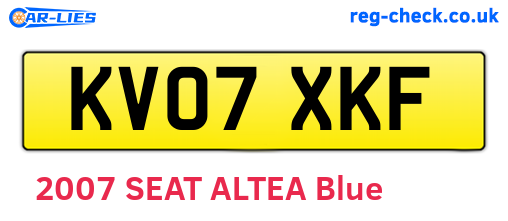 KV07XKF are the vehicle registration plates.