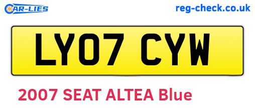 LY07CYW are the vehicle registration plates.