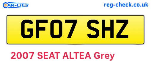 GF07SHZ are the vehicle registration plates.