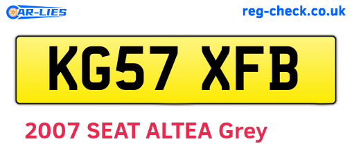 KG57XFB are the vehicle registration plates.