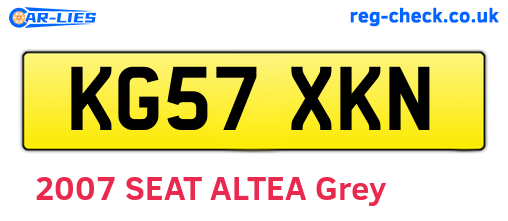 KG57XKN are the vehicle registration plates.