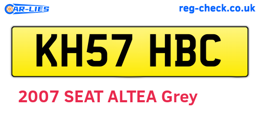 KH57HBC are the vehicle registration plates.