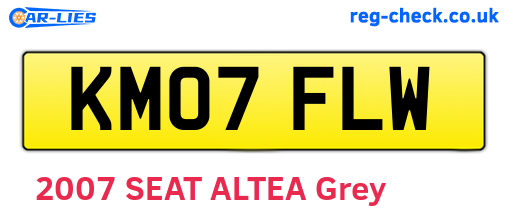 KM07FLW are the vehicle registration plates.