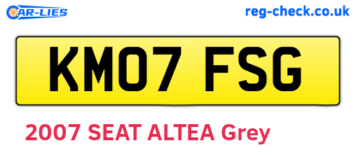 KM07FSG are the vehicle registration plates.