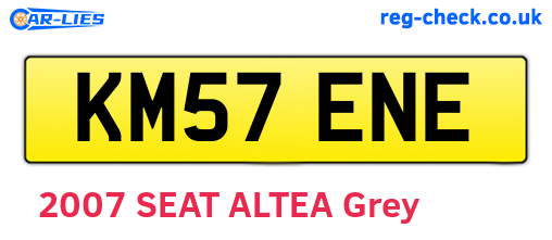KM57ENE are the vehicle registration plates.