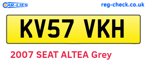 KV57VKH are the vehicle registration plates.