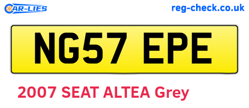 NG57EPE are the vehicle registration plates.