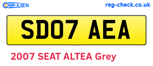 SD07AEA are the vehicle registration plates.