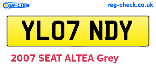 YL07NDY are the vehicle registration plates.