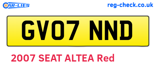 GV07NND are the vehicle registration plates.