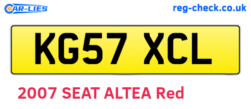 KG57XCL are the vehicle registration plates.