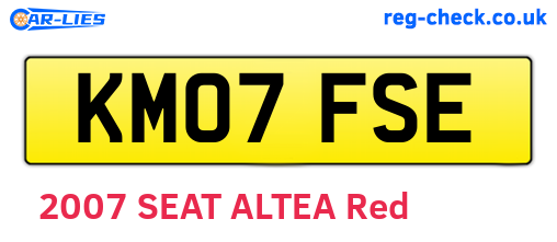 KM07FSE are the vehicle registration plates.