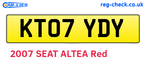 KT07YDY are the vehicle registration plates.