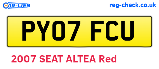 PY07FCU are the vehicle registration plates.