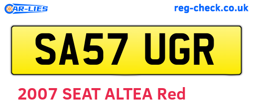 SA57UGR are the vehicle registration plates.