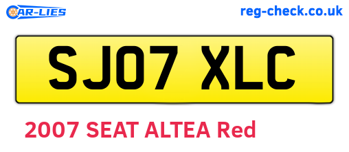 SJ07XLC are the vehicle registration plates.