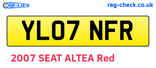 YL07NFR are the vehicle registration plates.
