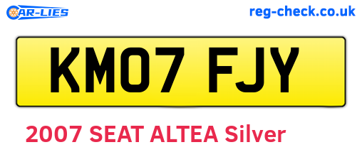 KM07FJY are the vehicle registration plates.