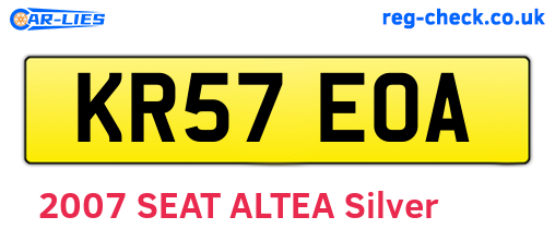 KR57EOA are the vehicle registration plates.