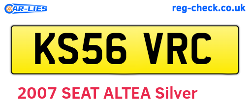 KS56VRC are the vehicle registration plates.