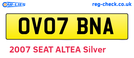 OV07BNA are the vehicle registration plates.