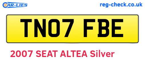 TN07FBE are the vehicle registration plates.