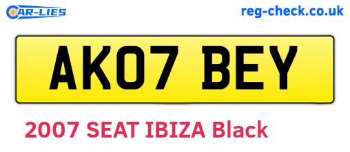 AK07BEY are the vehicle registration plates.