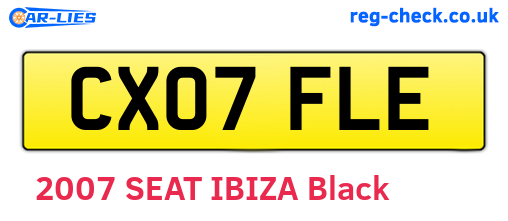 CX07FLE are the vehicle registration plates.