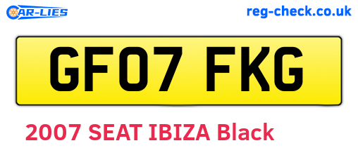 GF07FKG are the vehicle registration plates.