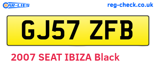 GJ57ZFB are the vehicle registration plates.