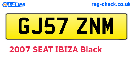 GJ57ZNM are the vehicle registration plates.
