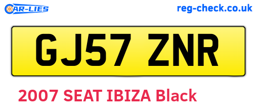 GJ57ZNR are the vehicle registration plates.