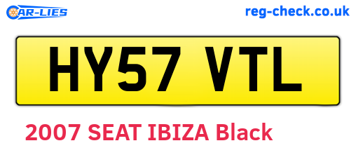HY57VTL are the vehicle registration plates.
