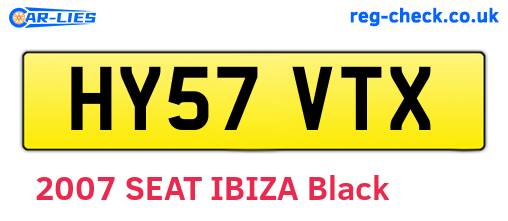 HY57VTX are the vehicle registration plates.