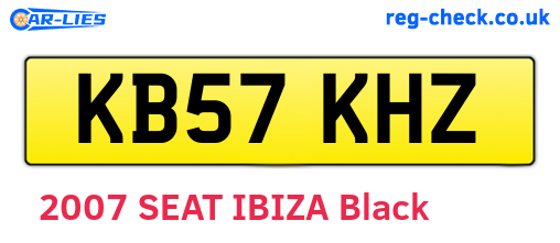 KB57KHZ are the vehicle registration plates.