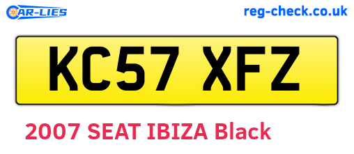 KC57XFZ are the vehicle registration plates.