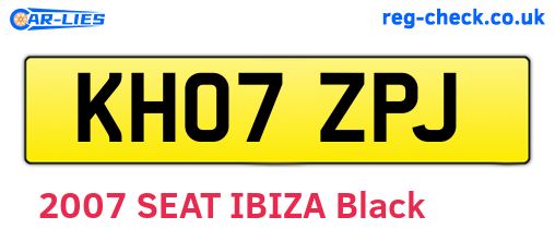 KH07ZPJ are the vehicle registration plates.