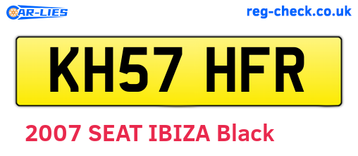 KH57HFR are the vehicle registration plates.
