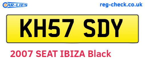 KH57SDY are the vehicle registration plates.