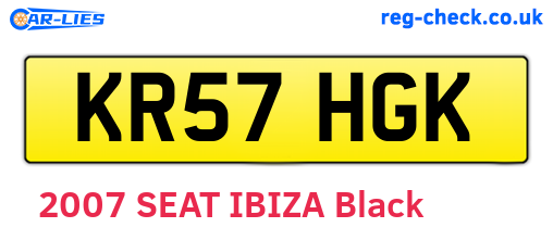 KR57HGK are the vehicle registration plates.
