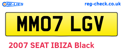 MM07LGV are the vehicle registration plates.