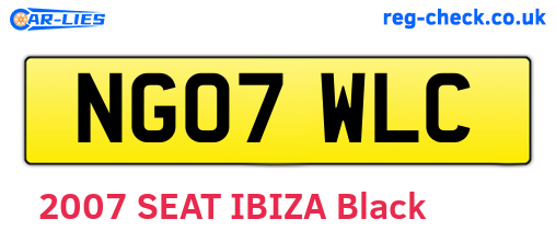 NG07WLC are the vehicle registration plates.