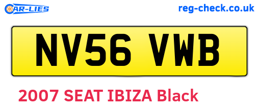 NV56VWB are the vehicle registration plates.