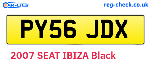 PY56JDX are the vehicle registration plates.